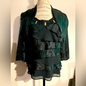 2pc gorgeous green shimmering tank coverup set